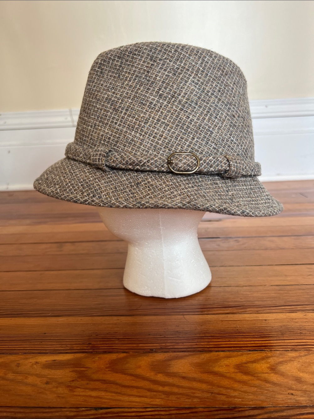 Vintage Dobbs Fifth Avenue Pace Setter Wool Tweed Fedora Bucket Hat Sz 7 1/8